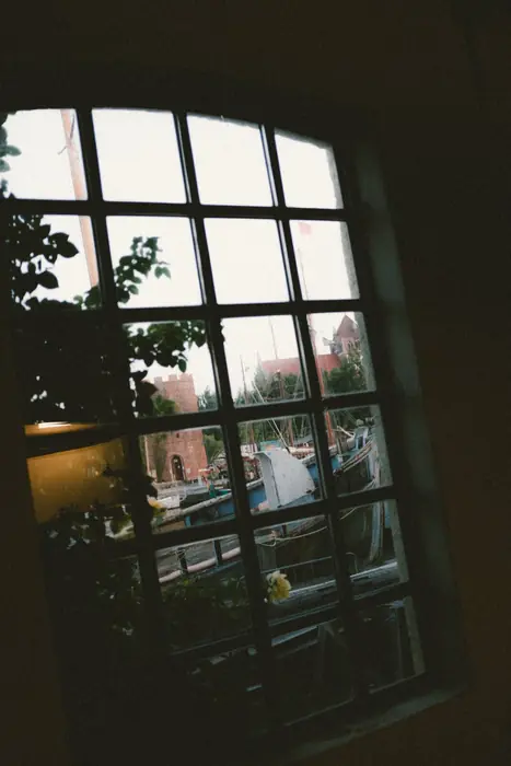 Blick aus dem Fenster auf den Museumshafen